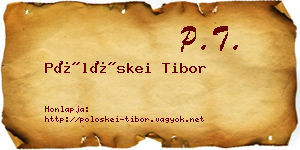Pölöskei Tibor névjegykártya